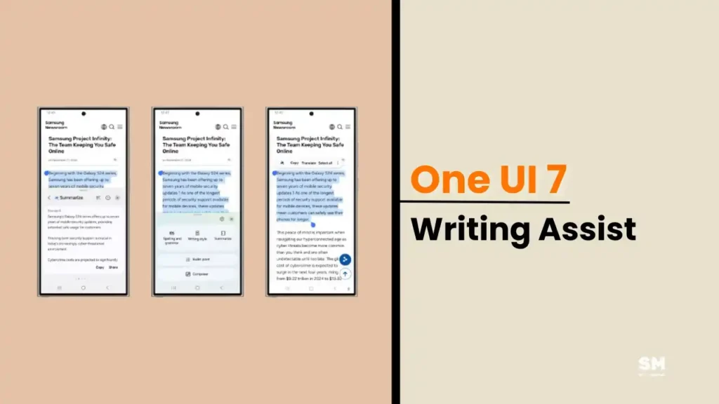 Galaxy AI writing assist