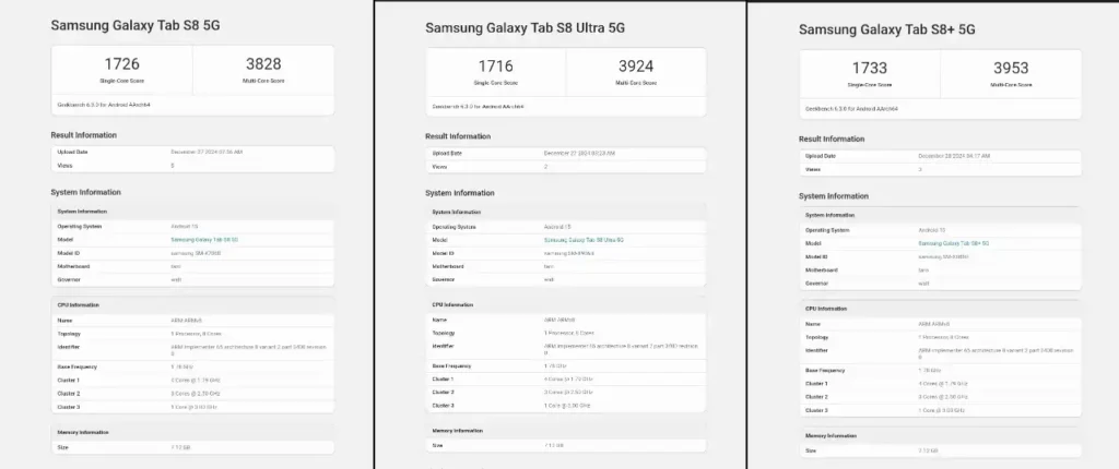 Galaxy Tab S8 One UI 7 Android 15