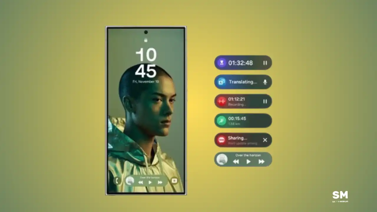 One UI 7 Now Bar Gemini Live