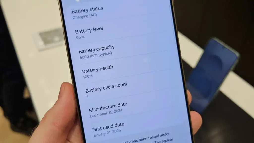 Galaxy S25 Battery Health information