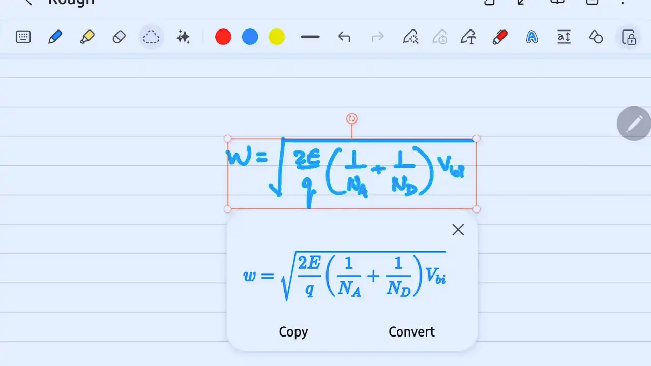 Samsung Notes Math Solver